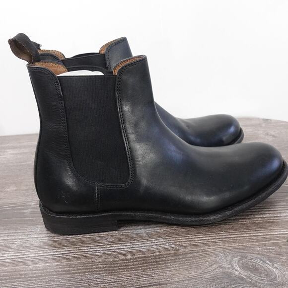 Frye Boots Mens Size 9 D Black Leather Chelsea Ankle Pull On Casual Dress Shoes - Picture 5 of 10